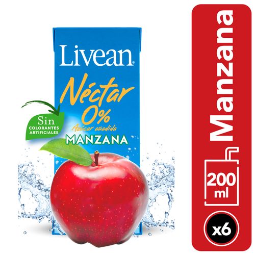 Néctar Livean Manzana Pack 6 un. 200ml c/u Pack 6 unidades