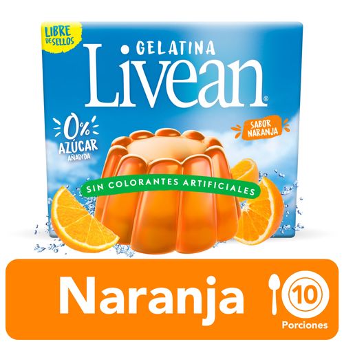 Gelatina Livean Naranja 20g