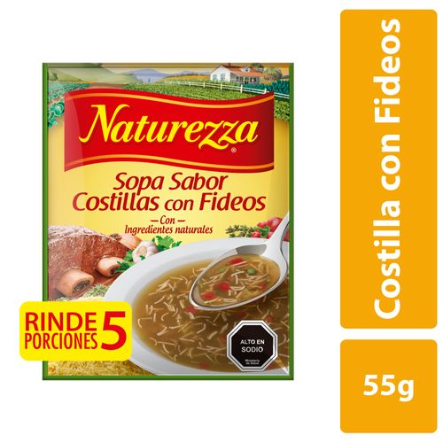Sopa Costilla Fideo Naturezza 55g Caja 18 unidades