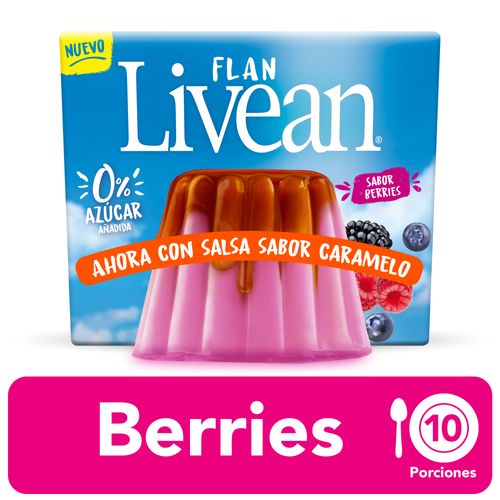 Flan Livean Caramelo Berries con Salsa Sabor Caramelo 67g